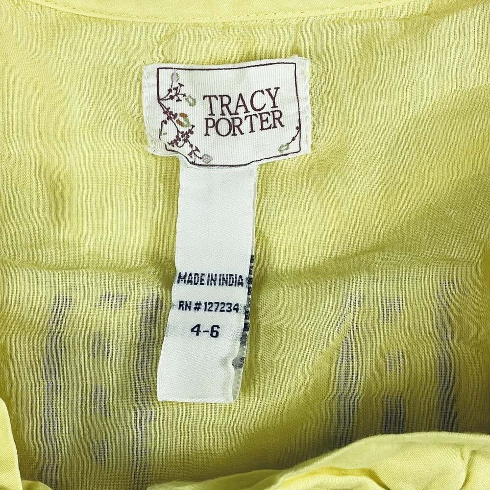 Tracy Porter Womens 4 6 Yellow  Dress Sleeveless Embroidered Poetic Boho Prairie - Picture 8 of 8